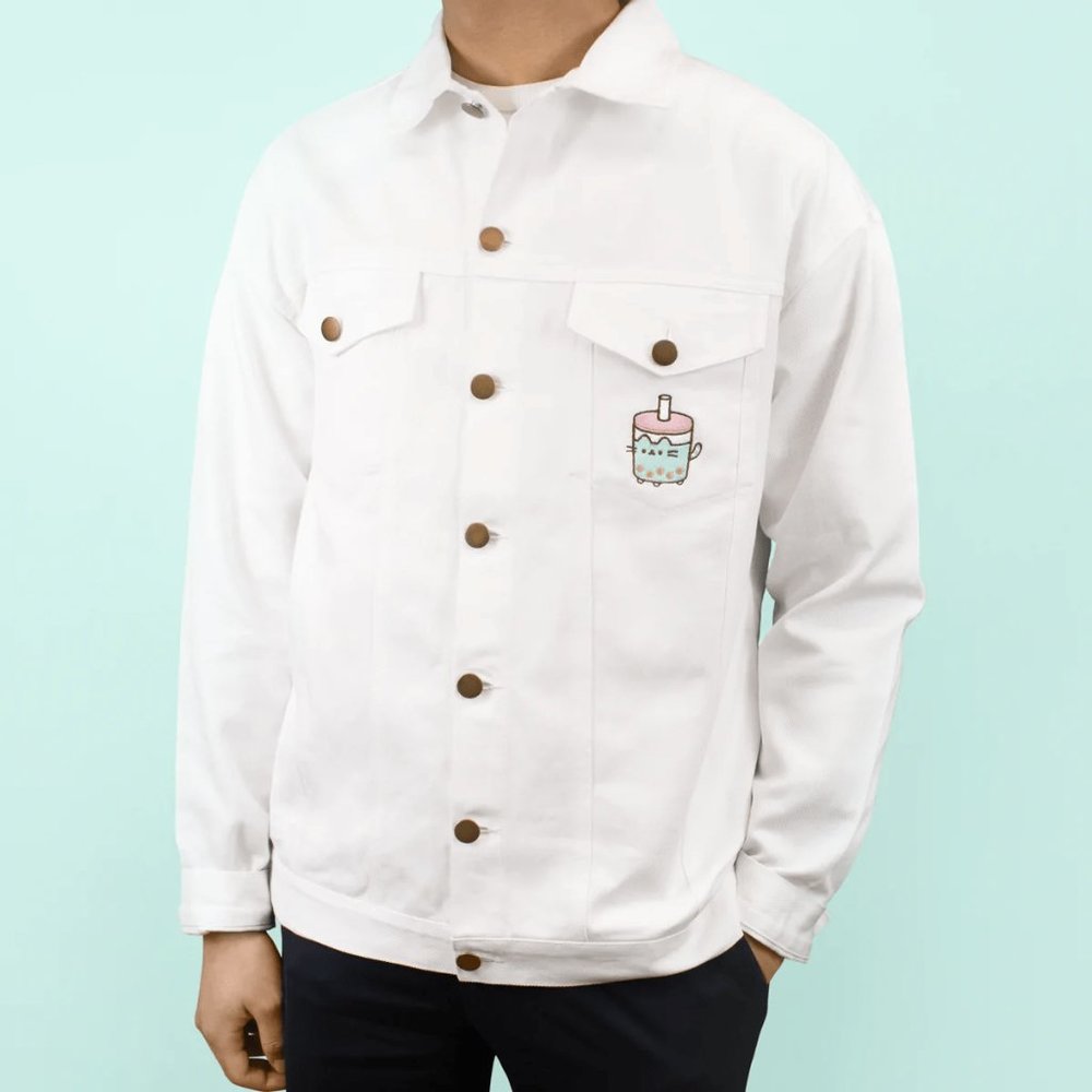 Pusheen Spring 2023 Boba Sips Denim Jacket, Unisex Size S